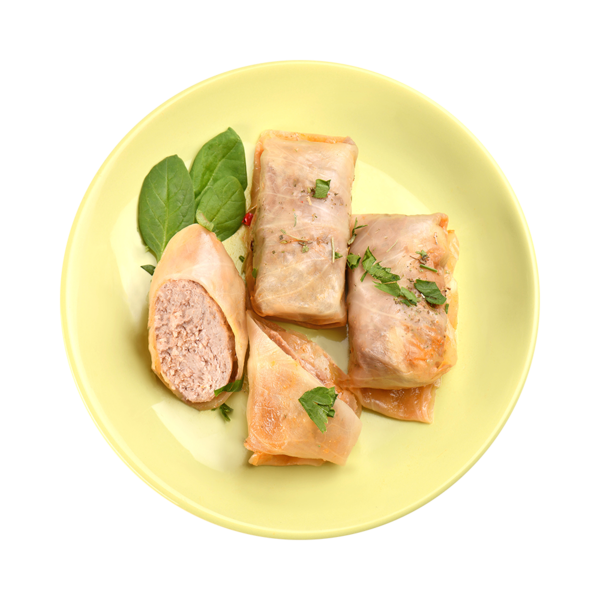 Голубцы мясные тушеные в томатно-сметанном соусе