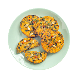 Галеты из тыквы, батата, овсяных хлопьев и шпината